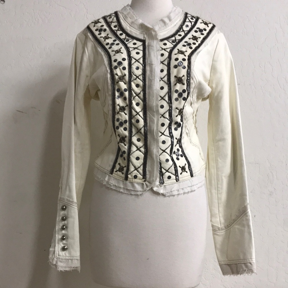 Raw 7 Embellished Leather Jacket
